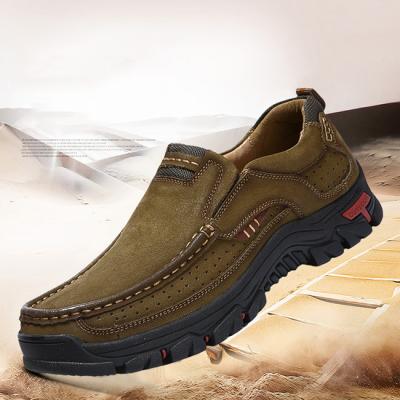 China Fashion trend high quality men's stylish leisure shoes leather casual shoes large size trekking outdoor shoes for men for sale