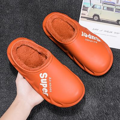 China Fashion Trend Plush Slipper 2021 New Winter Soft Indoor Home Furry Slides Shoes Men Waterproof Eva Fur Slipper For Women for sale