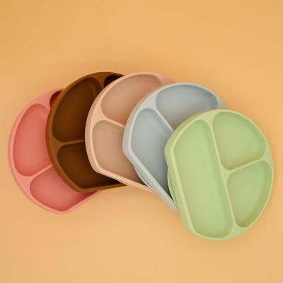 China Premium Quality 3 Compartment CLASSIC Divided Silicone Dish For Dish Baby for sale