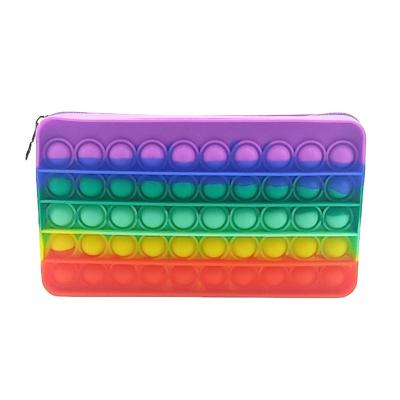 China Popular Colorful Busy Person Silicone Relax Pen Pouch Pencil Case For Adults Children For School Supplies for sale