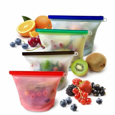 China Sustainable Manufacturer High Quality Eco-friendly Reusable Silicone Food Storage Bag Set for sale