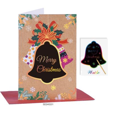 China Europe DIY Scratch Paper Board Christmas Greeting Card for Friends and Family Gifts for sale