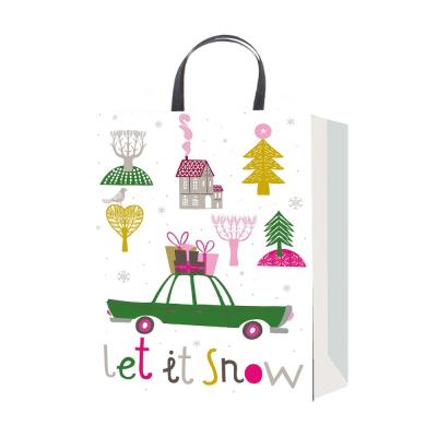 China Recyclable Christmas Shopping Paper Gift BagsWith Logo Gift Packaging Bag Various Christmas Cement Bag for sale