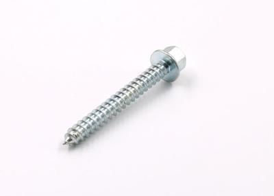 China Galvanized Hardened Indented Hexagon Flange Head  Self Tapping Screws with Cone Point for sale