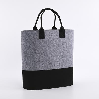 China Fashion Factory Wholesale Custom Printed Logo Felt Ladies Felt Tote Bag Handbag Felt Shopping Shoulder Bag for sale