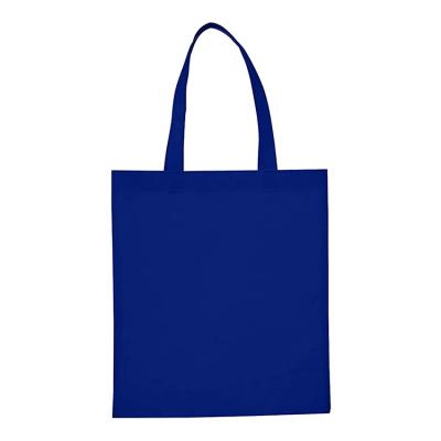 China Custom Manufacture Handled Wholesale Blank Logo Printed Deep Blue Eco Friendly Non Woven Shopping Tote Bags for sale