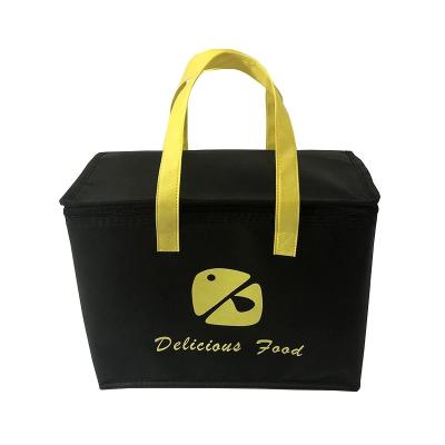 China Large Custom Logo Non Woven Thermal Food Delivery Cooler Bag Insulated Lunch Waterproof for sale