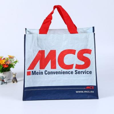 China Convenient promotion handled directly printed from china wholesale pp woven apparel tote bag for shopping for sale