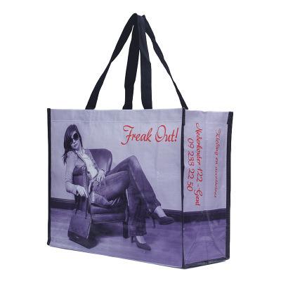 China Promotional Wholesale Fashion Small Foldable Laminated Nonwoven Woven Shopping Bag PP Handled Fabric Shopping Bag for sale