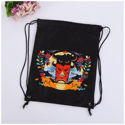 China Sedex factory waterproof sublimation/screen/heat transfer printing recycled 210d polyester drawstring kids backpack bag for sale