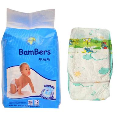 China Printed Disposable Baby Diaper A1 Front Band Breathable Uganda Market Backsheet Diaper Pour Bebe Nappy Ghana China Supplier for sale