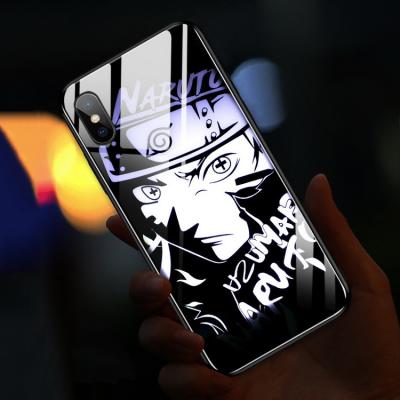 China LED Light Up Luxury Luxury Phone Case For iPhone 11 Pro Max Luminous Tempered Glass LED Cell Phone Case for sale