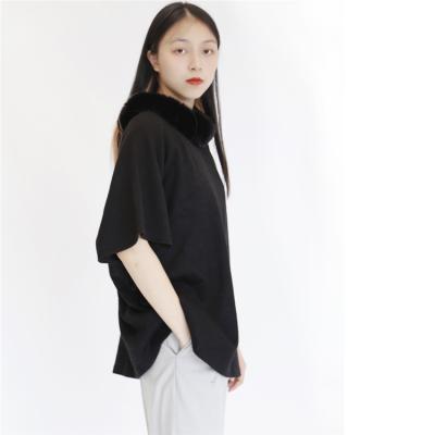 China Factory Wholesale Fashion Casual WOOL BLENDED Winter Knit Top Ponchos For Women for sale