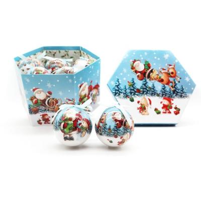 China 14pcs Polyfoam Christmas Decoupage Baubles in Gift Box for sale