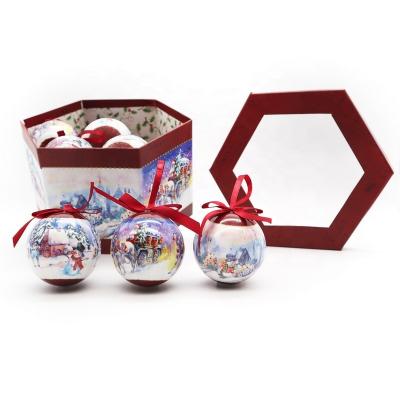 China 14pcs Polyfoam Christmas Decoupage Baubles in Gift Box for sale