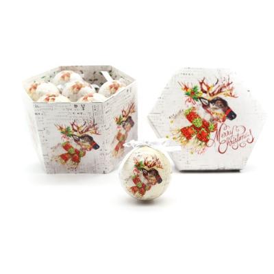 China 14pcs Polyfoam Christmas Decoupage Baubles in Gift Box for sale