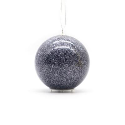 China 80mm Plastic Christmas Decoration Glitter Plastic Ball With Colorful LED Inside for sale