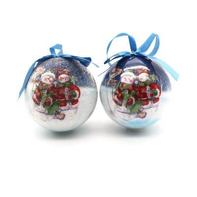 China 14pcs Polyfoam Christmas Decoupage Baubles in Gift Box for sale