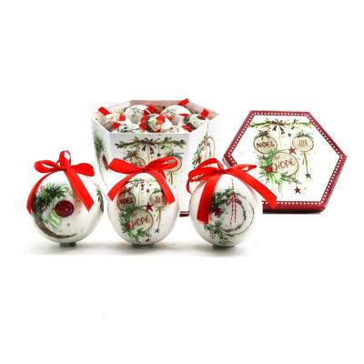 China Christamas Tree Decoration 14pcs Christmas Decoupage Balls In Gift Box for sale