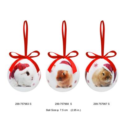 China Christamas tree decoration personalized Christmas balls with bunny design for sale