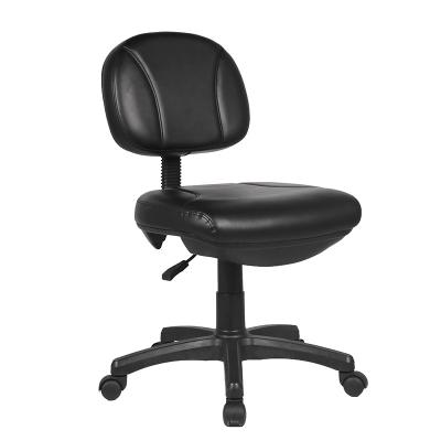 China Armless Chair Leather Features Low Back PU Computer Office Chair for sale