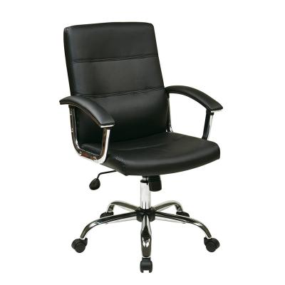 China (Size) 2018 Foshan Aoda Black Adjustable Leather PU Office Chair Computer Task Chair for sale