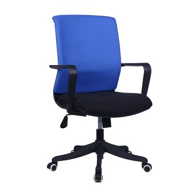 China AODA Office Adjustable Pool Blue Fabric Back (Height) Mid Back Office Chair Task Chairs with Casters for sale