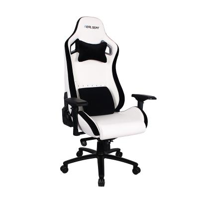 China Adjustable (Height) White Led Furniture Gaming No Gamer Full Racing Chair Gaming Racing Computer Chairs With Lumbar Cushion And Pillow for sale