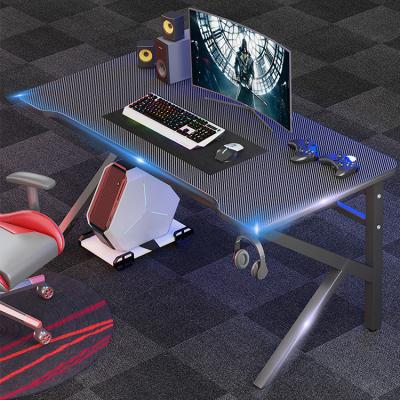 China Other Black Large Black L Steel Frame Internet Cafe PC Laptop E-sport OEM Shaped Game Table Desk for sale