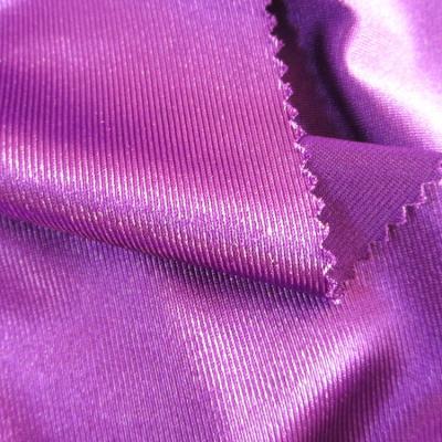 China Antistatic Shining Shine Soft Knit Canton Polyester Shirt Fabric For Sport Wear for sale