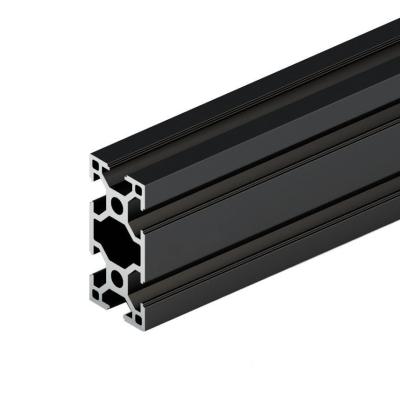 China Customized Size Black Anodized T Slot Aluminium Profiles with and 6063-T5 Profile for sale