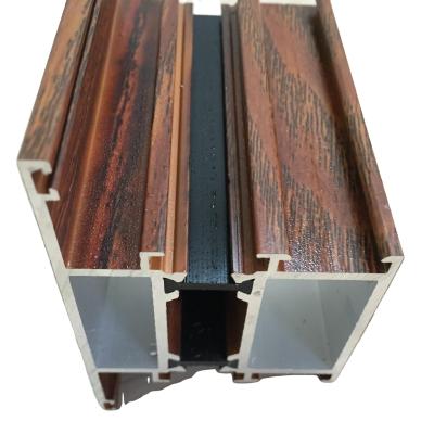 China Shengxin Window Frame Extrusion Aluminium Profile with Wooden Grain Length 5.8-6.0M for sale