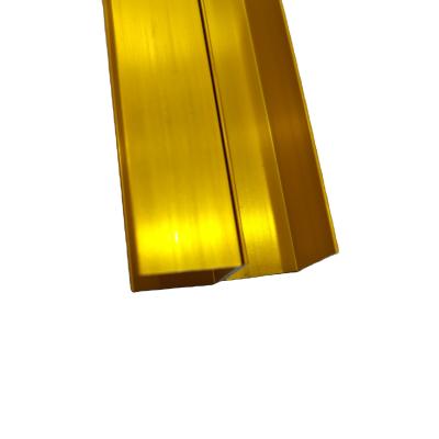 China Custom Aluminium Profiles Gold Anodizing Aluminium Channel Profile with T5 Temper for sale