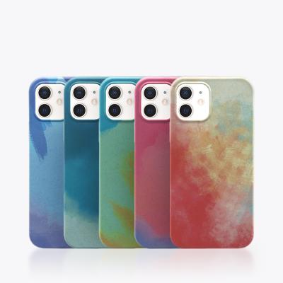 China Eco-Friendly Biodegradable Hot Selling Water Stick Pattern Full Protector Cover Biodegradable PLA Phone Case For Iphone 12 for sale