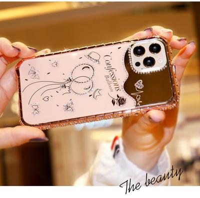 China Hot Sale Simple Hot Sale Diamond Fanshion Diamond Sparkle Mirror Cute Amazon ebay Phone Case For iphone 12 for sale