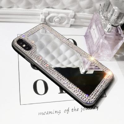 China Fanshion Amazon Simple Sticking Hot Selling Ebay Luxury Sliver Diamond Mirror Sparkle Cute Phone Case Cover Protect Cell Phone Apple For Iphones for sale