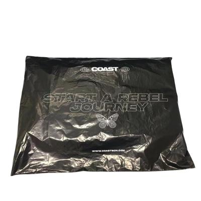 China Waterproof Eco-friendly Non-Toxic Custom Logo Printed With Black Recycled Poly Apparel Shipping Messenger Courier Bag for sale