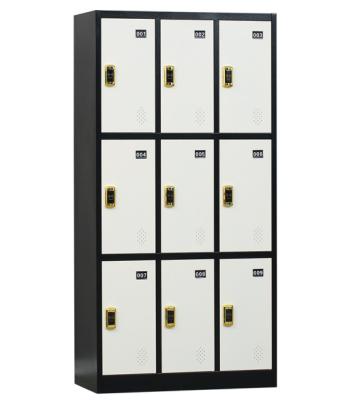 China New Colorful Electric Storage 9 Door Metal Moisture Proof Cabinet For Office Gym Locker Room Staff Clothes Wardrobe for sale