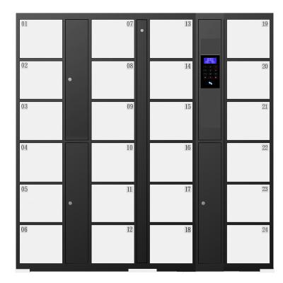 China 24 Door Electronic Smart Storage Moisture Proof Barcode Steel Locker For Supermarket Gym Office /locker Password for sale