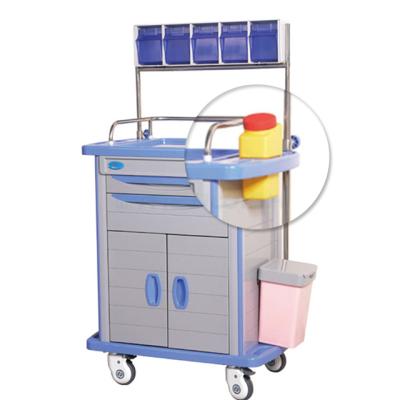 China AG-AT001A3 Anesthesia Box Medical Treatment Room ABS Trolley Equipment Modern Single Layer Anesthesia Trolley In Hospital for sale