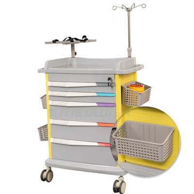 China AG-ET017 six drawer modern clinic dental instrument phlebotomy emergency use medical cart with drawer for hospital for sale