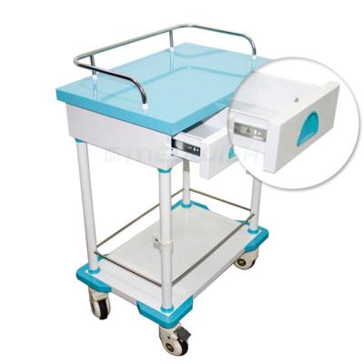 China Modern CE AG-MT032 ISO Approved Mobile Nurse Station Hospital Clinic Powder Coated Medical Steel Trolley Emergency Cart With Drawers for sale