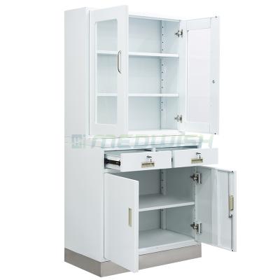 China AG-SS039 Two Drawers Hospital Storage Cabinet Medical Instrument Cabinet Modern Stainless Steel Storage Cabinet With Locker for sale