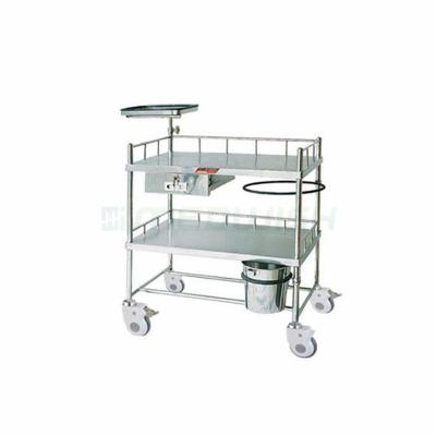 China AG-SS052 Modern Best Selling Stainless Steel Trolley Medical Dressing Cart for sale