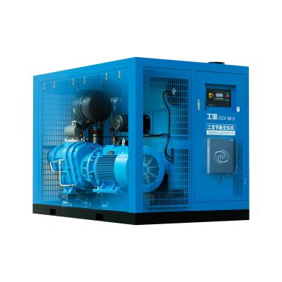 China Lubricated Four Screw Proper Price Hot Sales Oil Injected Twin Stage Screw Low Price Air Compressor 90kw 120hp 5bar 90 DN 80 Stationary for sale