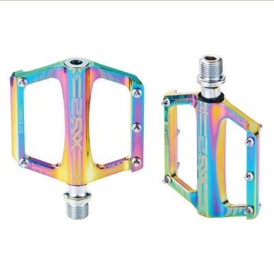 China Aluminum Alloy Flexible Mountain Bike Pedal Road Bike Colorful Bearing Pedals Folding Bicycle Pedals for sale