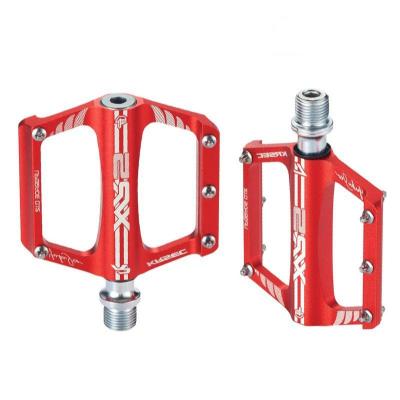 China Flexible Red Aluminum Alloy Mountain Bike Pedal Road Bike Bearing Pedals Folding Bicycle Pedals for sale