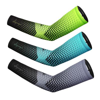 China Sun Protection Breathable UV Arm Covers Reflective Outdoor Running Belt Ice Silk Elastic High Sleeves for sale