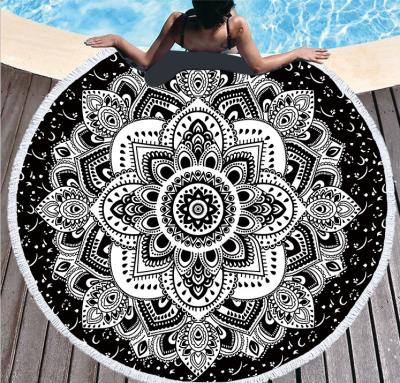 China QUICK DRY Hot Selling Hotel Popular Series Beach Towel Superfine Bohemian Round Beach Towel Polyester for sale