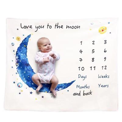 China Baby Milestone Month Photo Blanket Flannel Blanket Anti-Static Blanket Holding Blanket Photo Blanket Baby Photo Background Blanket for sale